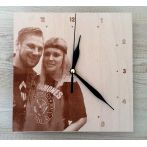 Dřevěné hodiny s fotkou nebo logem, velikost 20x20cm