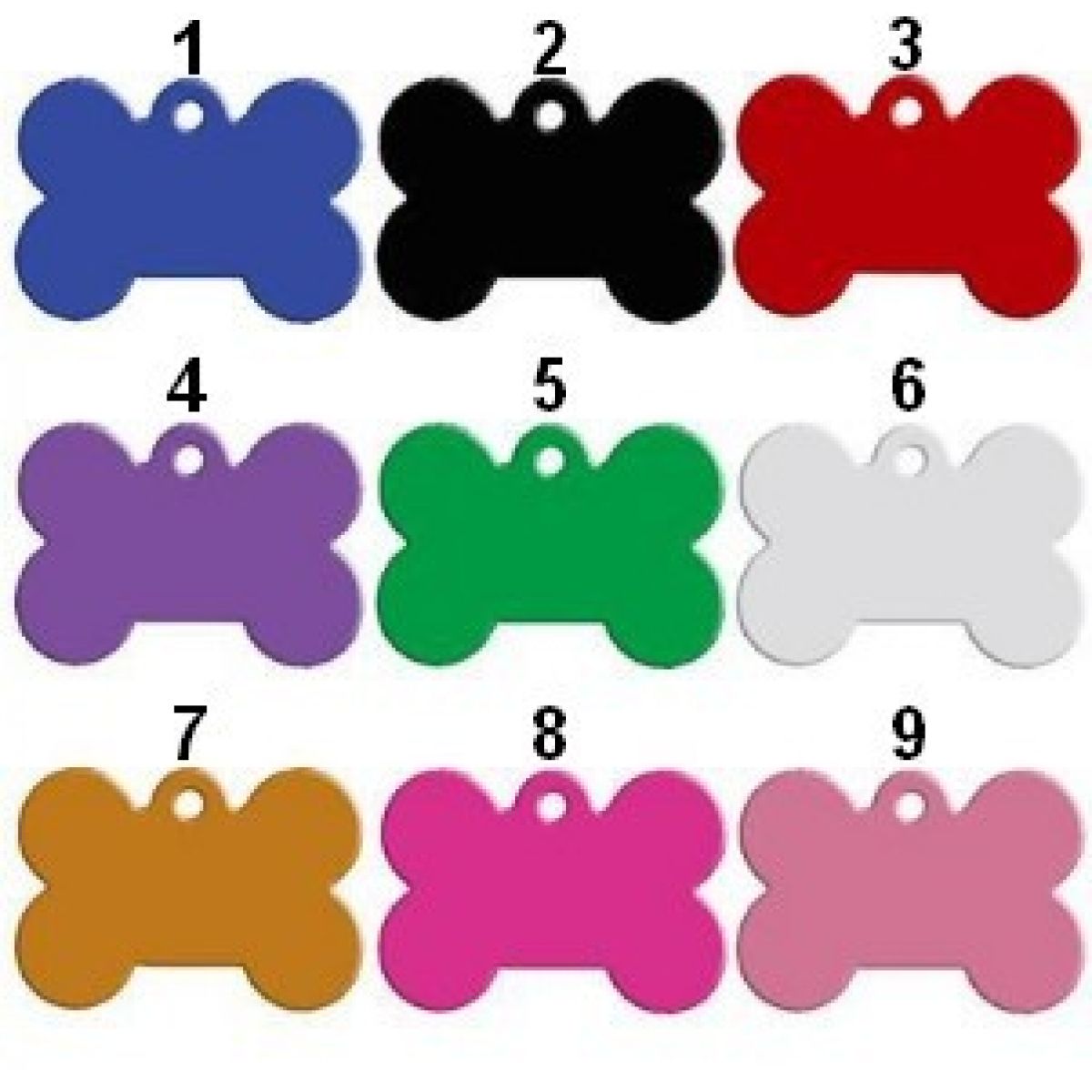 Psí známka - kost - různé barvy