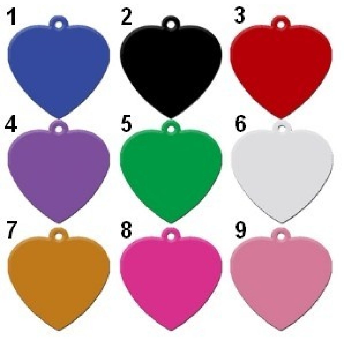 Psí známka - srdce - různé barvy