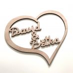 Dřevěné srdce - dvě jména