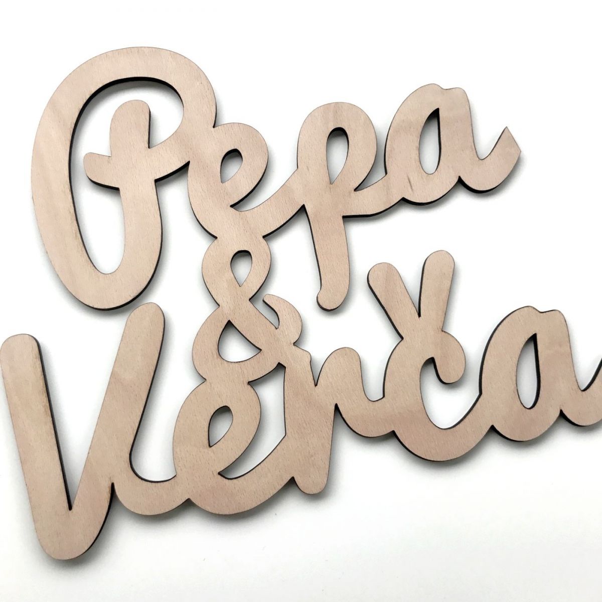 Dřevěná jmenovka - dvě jména