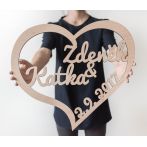 Velké srdce se jmény a datem