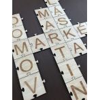 Puzzle s písmeny na zeď