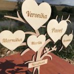 Rodinný strom se srdíčky