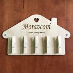 Věšák na klíče s kolíčky