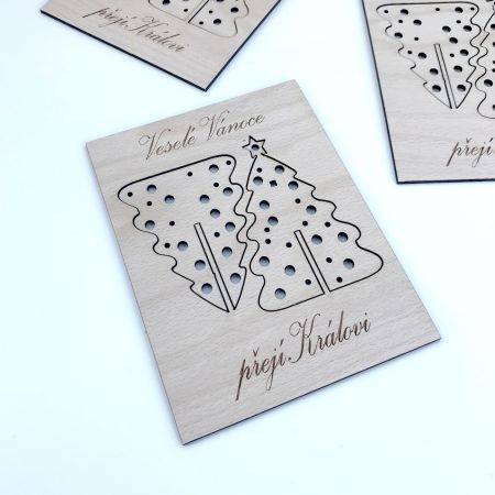 Vánoční přání - Stromek - 3ks