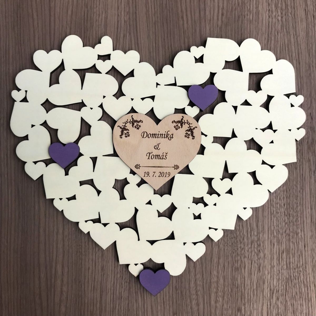 Vyřezávané srdce - kniha hostů (guestbook)