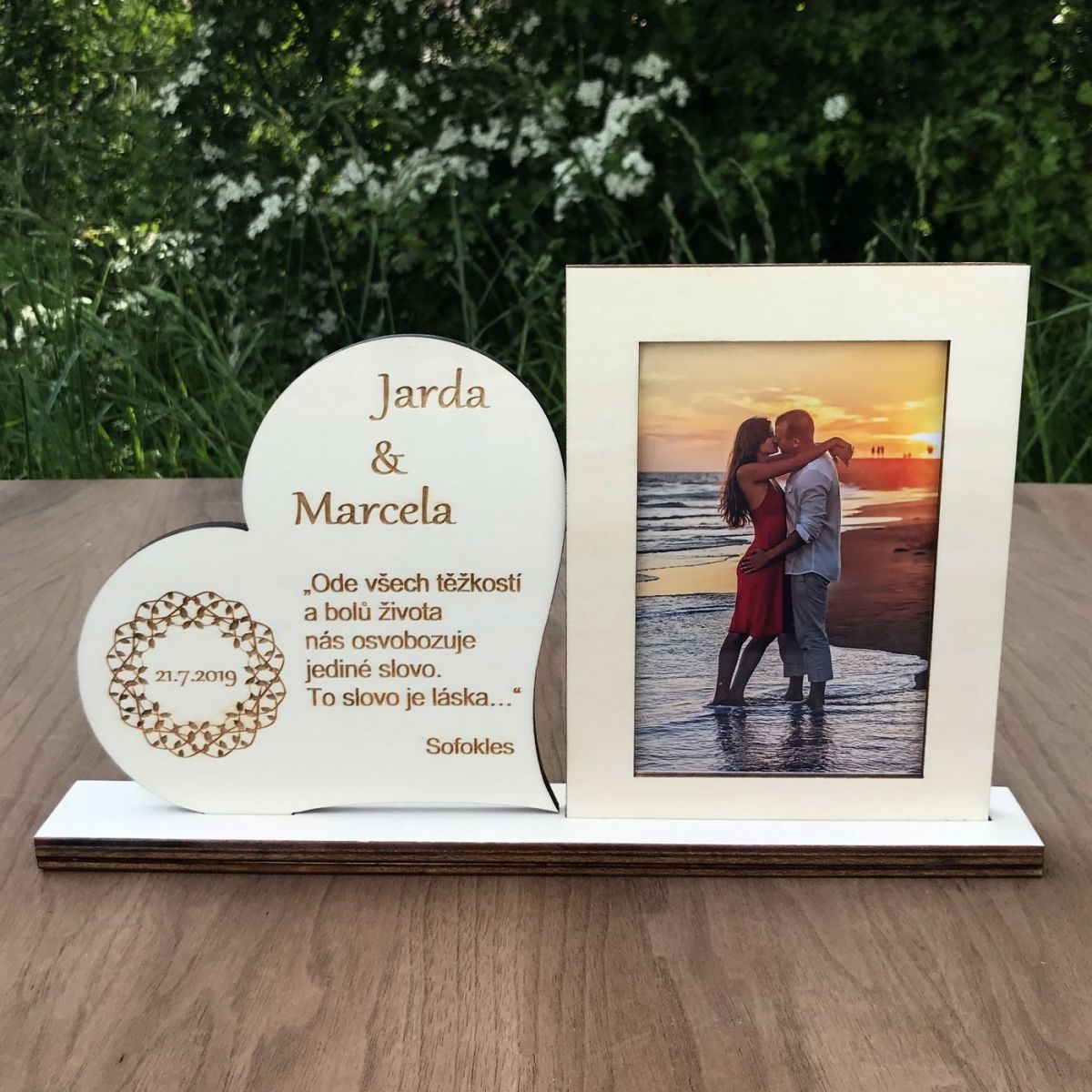 Rámeček na fotku a srdce s citátem