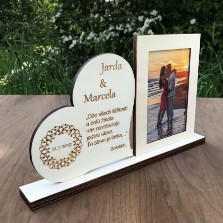 Rámeček na fotku a srdce s citátem