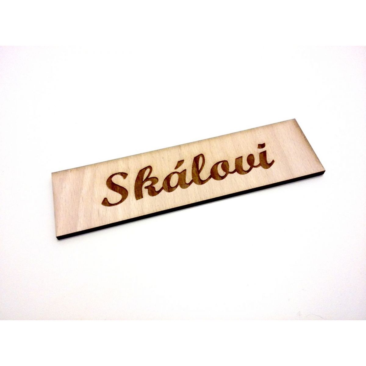 Cedulka na dveře - dřevěná hranatá