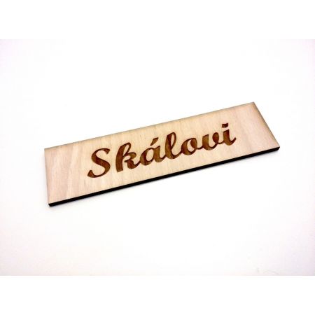 Cedulka na dveře - dřevěná hranatá